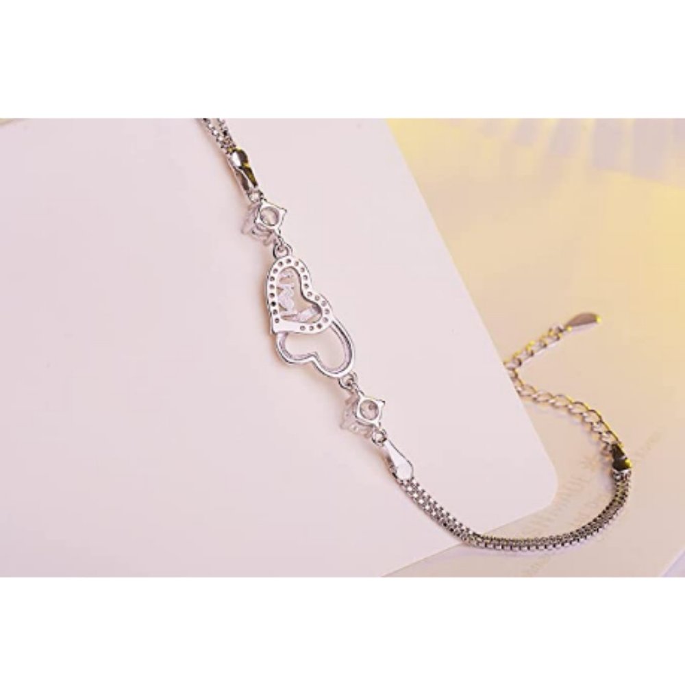 Fad Two Interlocking Heart Infinity Bracelet - Picture 5 of 6